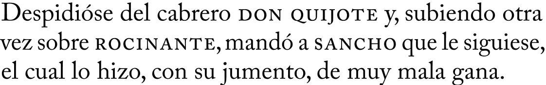 Fragmento corto de texto digitalizado de _Don Quijote_